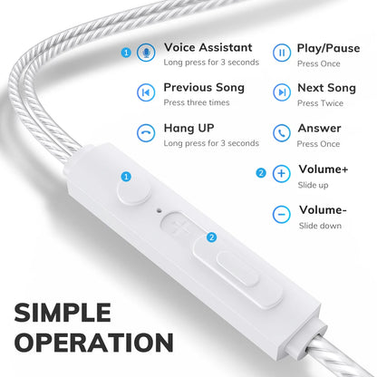 Fone de Ouvido In-Ear TOPK-F20, Headset In-Ear, Qualidade de Som HiFi com Microfone, Entrada Tipo C, Fone de Ouvido, Headset Esportivo de Alta Qualidade, Original